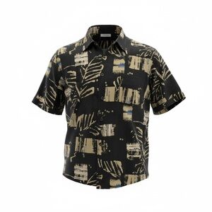 Tori Richard Black and Cream Abstract Men's Shirt